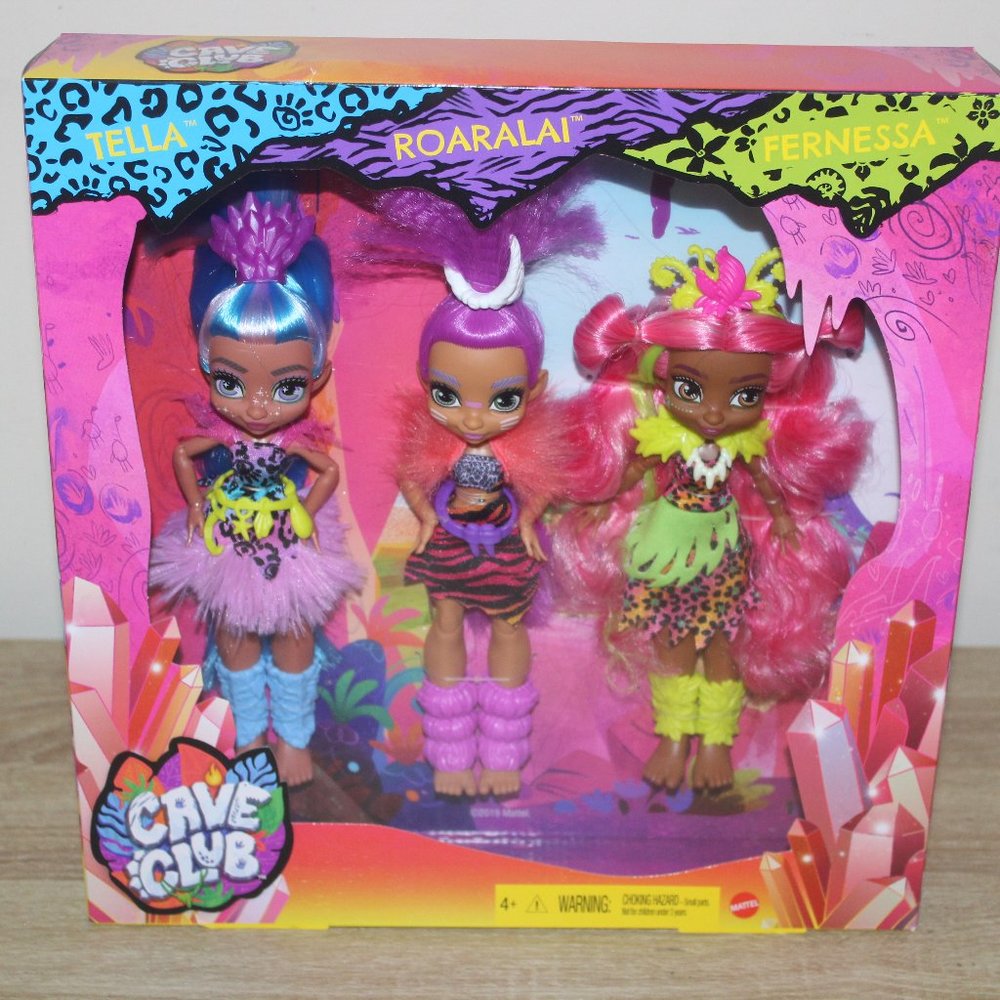 Cave Club 3 pack Dolls Tella, Roaralai, Frenessa